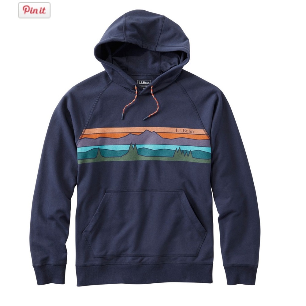 3XL Tall NWT L.L. Bean Blue and Orange Sweatshirt Casual Comfort
